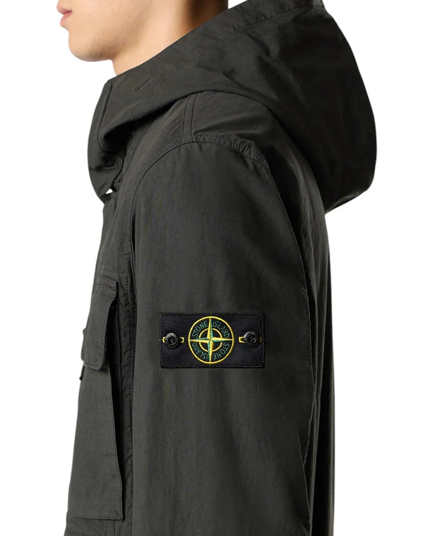 STONE ISLAND CANVAS WEAVE COTTON JACKET BLACK
