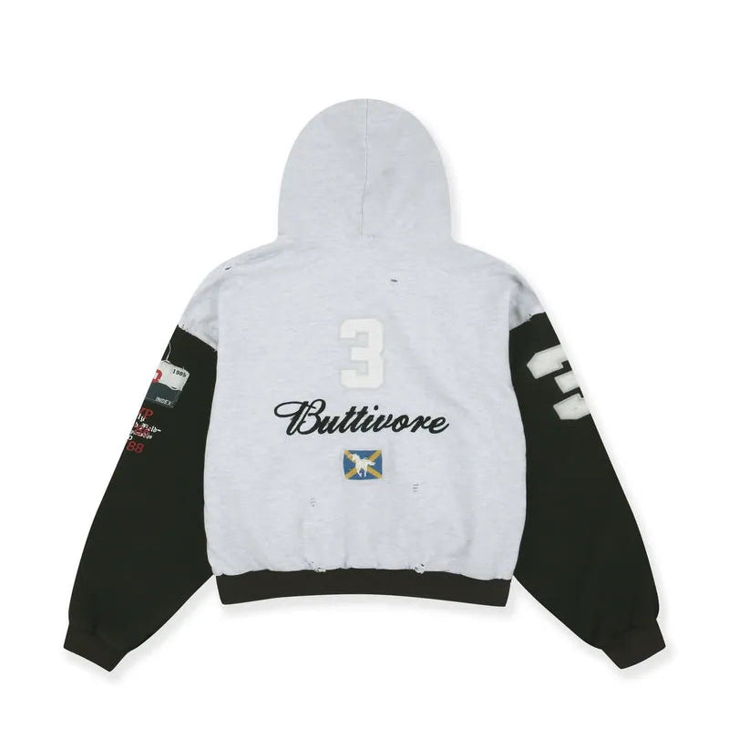 PROTOCOL INDEX BUTTIVORE ZIP HOODIE IN WHITE