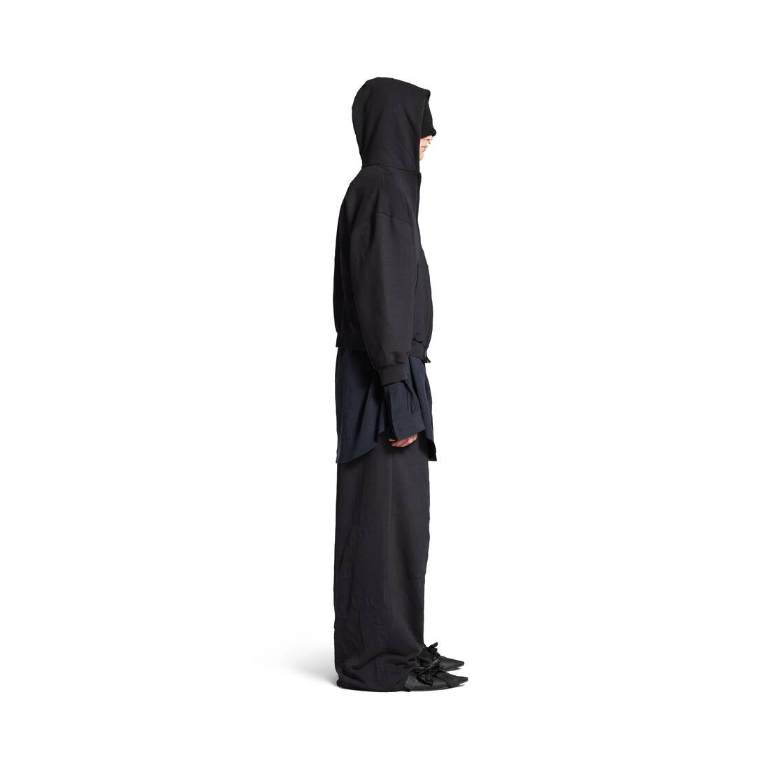 BALENCIAGA EBAY ZIP-UP HOODIE REGULAR FIT IN BLACK