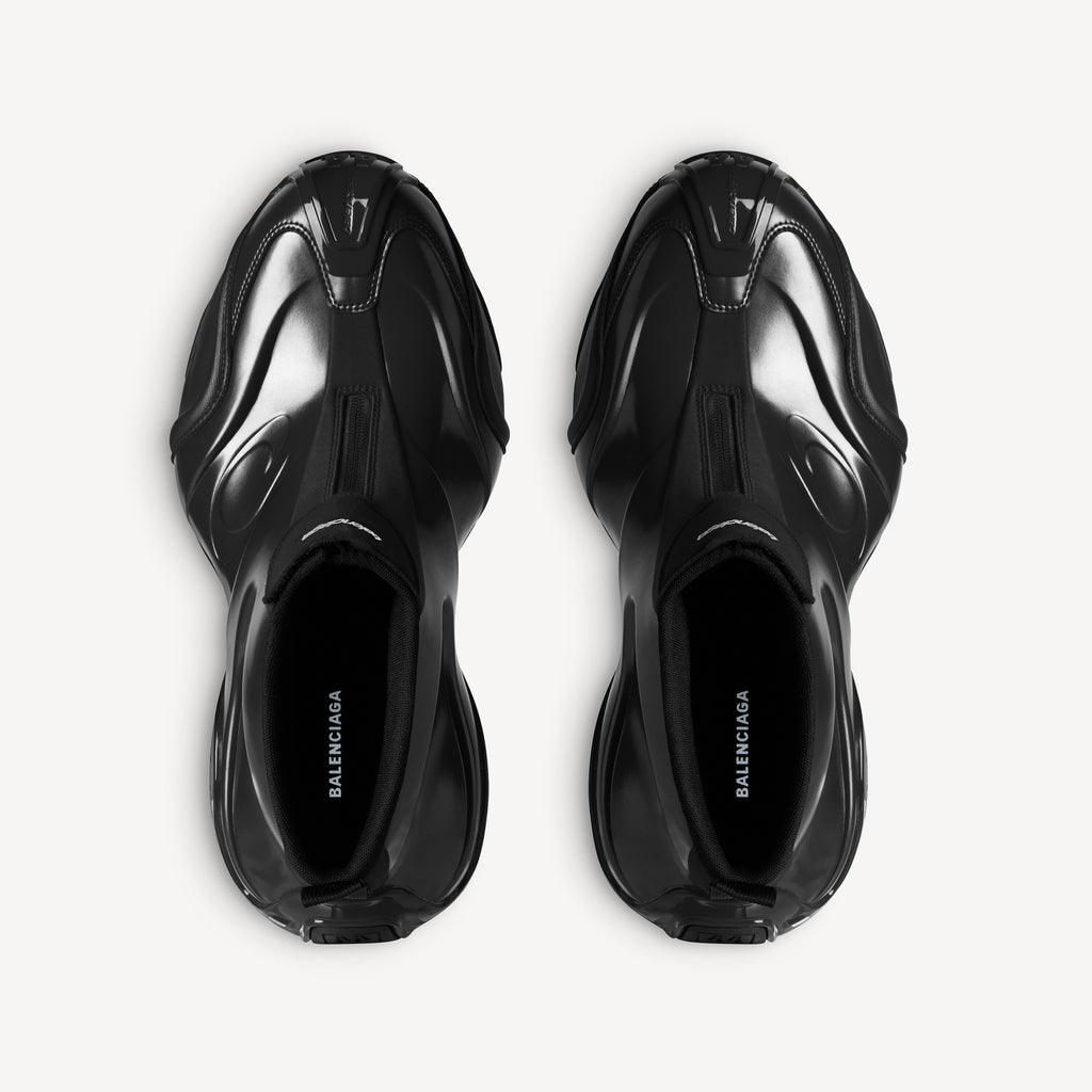 BALENCIAGA BASKETBALL SNEAKER IN BLACK AND SHINY POLYESTER & POLYURETHANE