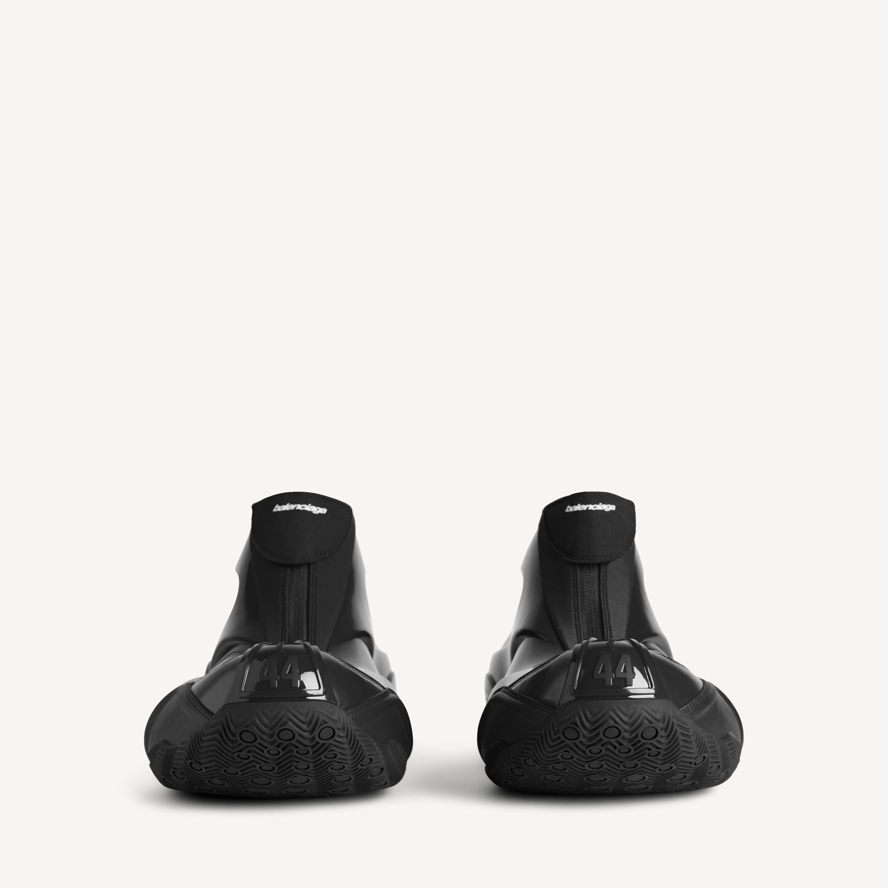 BALENCIAGA BASKETBALL SNEAKER IN BLACK AND SHINY POLYESTER & POLYURETHANE