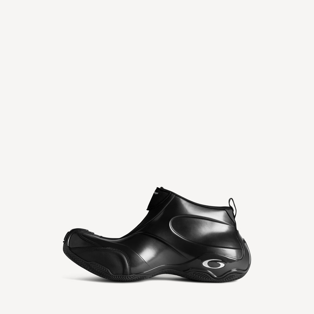 BALENCIAGA BASKETBALL SNEAKER IN BLACK AND SHINY POLYESTER & POLYURETHANE