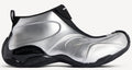 BALENCIAGA BASKETBALL SNEAKER IN SILVER AND BLACK POLYESTER & POLYURETHANE