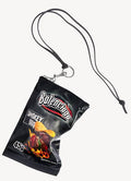 BALENCIAGA CHIPS PHONE HOLDER POUCH IN BLACK