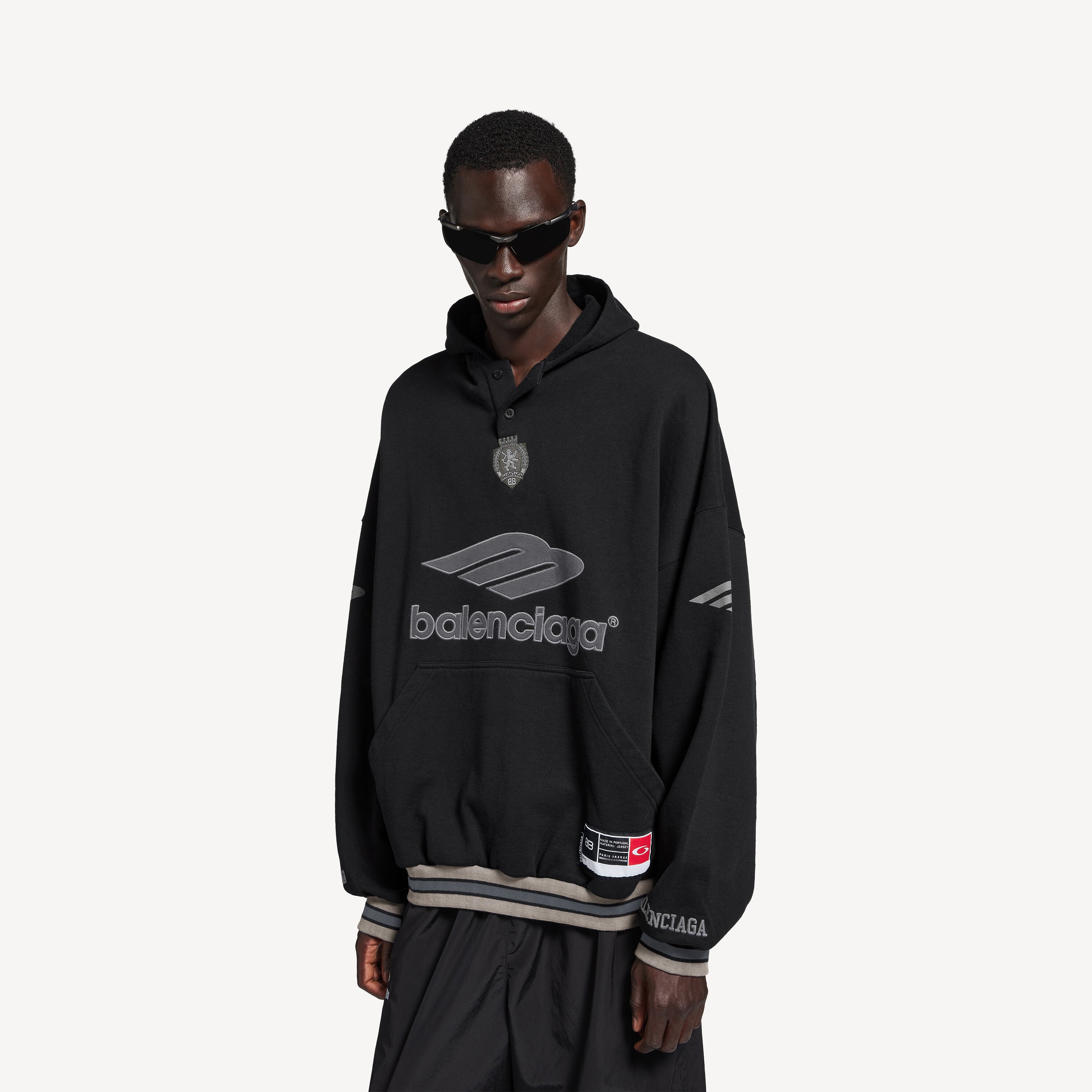BALENCIAGA 3B FOOTBALL POLO HOODIE