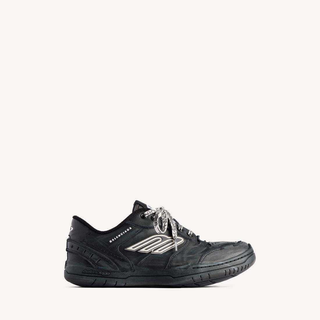 BALENCIAGA HAMPTONS WORN-OUT SNEAKER IN BLACK