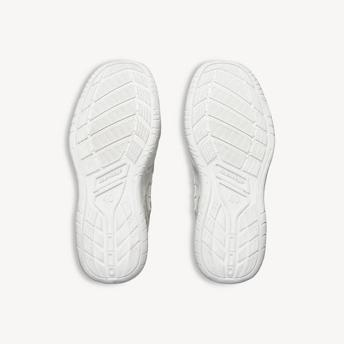 BALENCIAGA HAMPTONS WORN-OUT SNEAKER IN WHITE/DARK BLUE/GREY