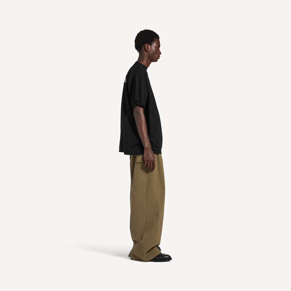 BALENCIAGA SILVER TAPE BALENCIAGA BACK OVERSIZED T-SHIRT IN BLACK