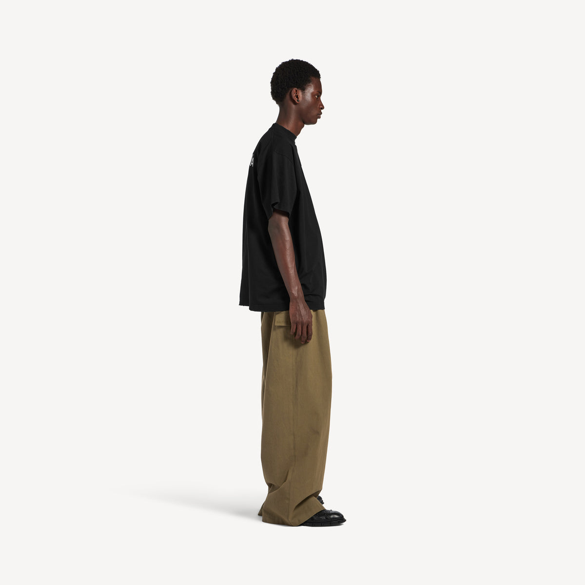 BALENCIAGA SILVER TAPE BALENCIAGA BACK OVERSIZED T-SHIRT IN BLACK