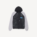 BALENCIAGA BANANA RAGLAN OVERSIZED ZIP-UP HOODIE IN FADED BLACK