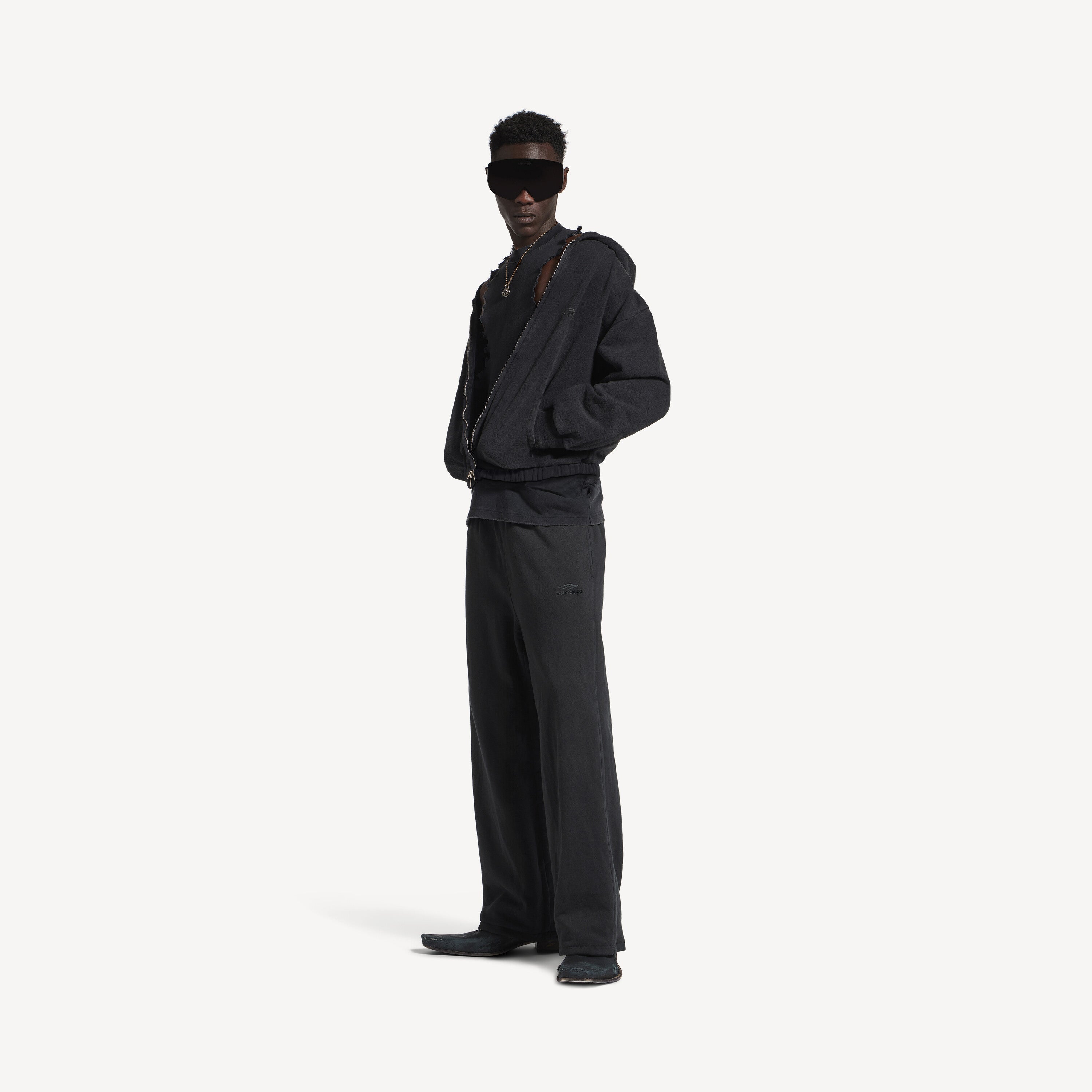 BALENCIAGA REVERSIBLE TRACKSUIT PANTS IN BLACK
