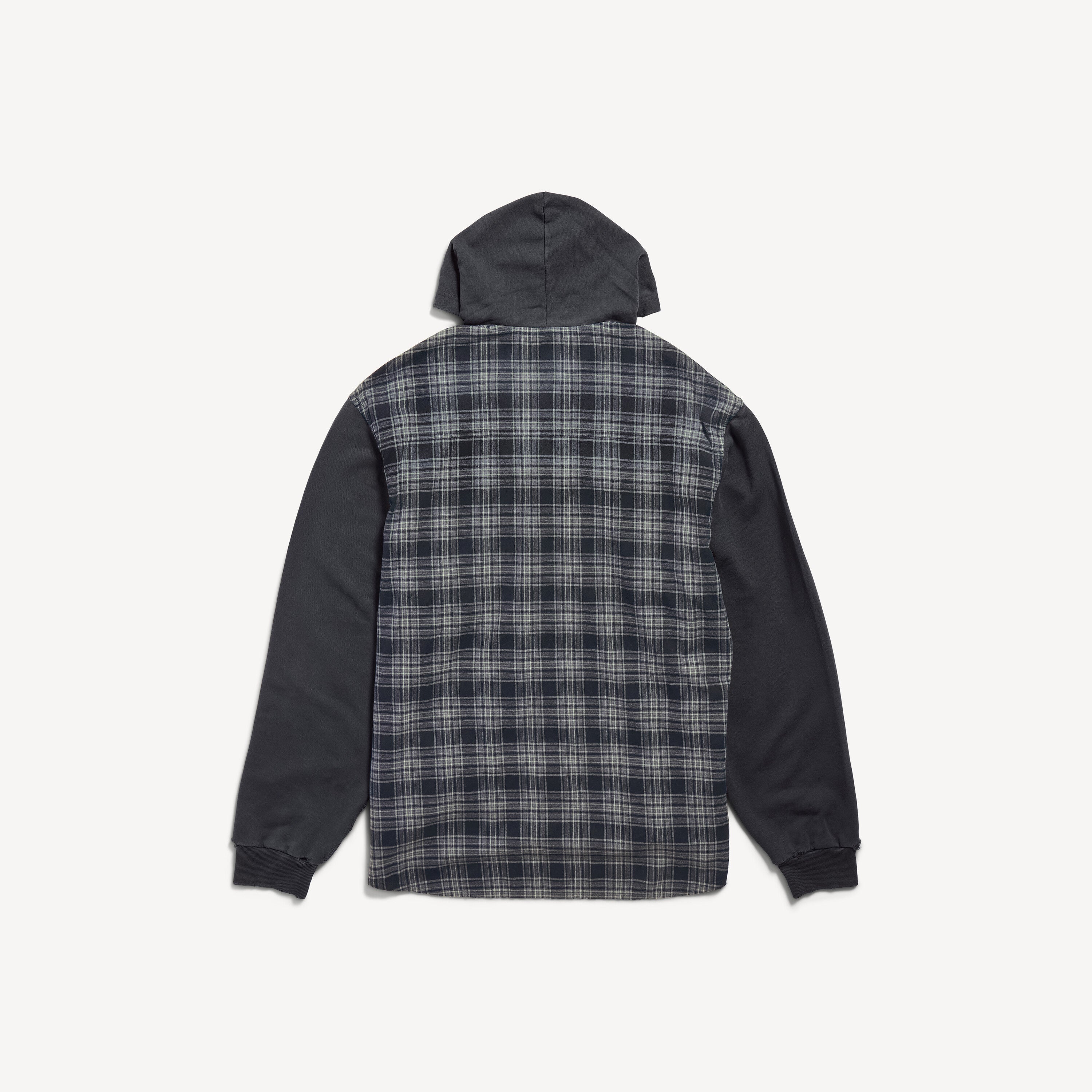 BALENCIAGA HOODED HYBRID SHIRT IN GREY