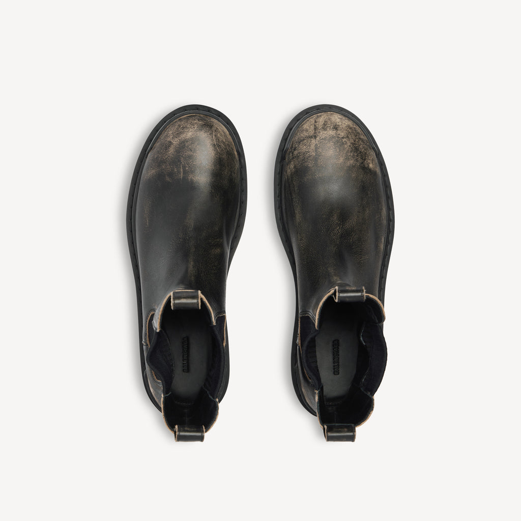 BALENCIAGA STRIKE CHELSEA BOOT IN BLACK/BEIGE