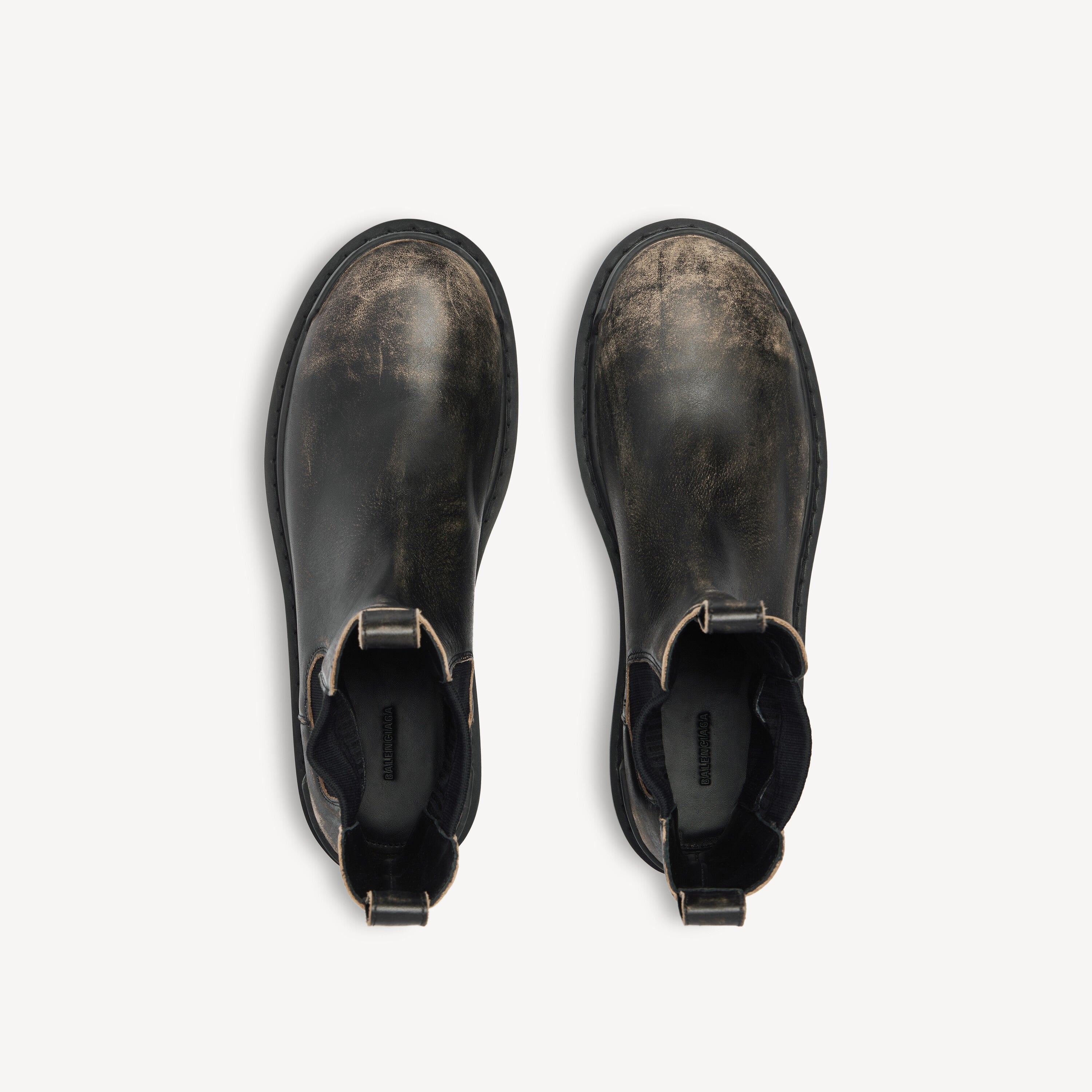 BALENCIAGA STRIKE CHELSEA BOOT IN BLACK/BEIGE