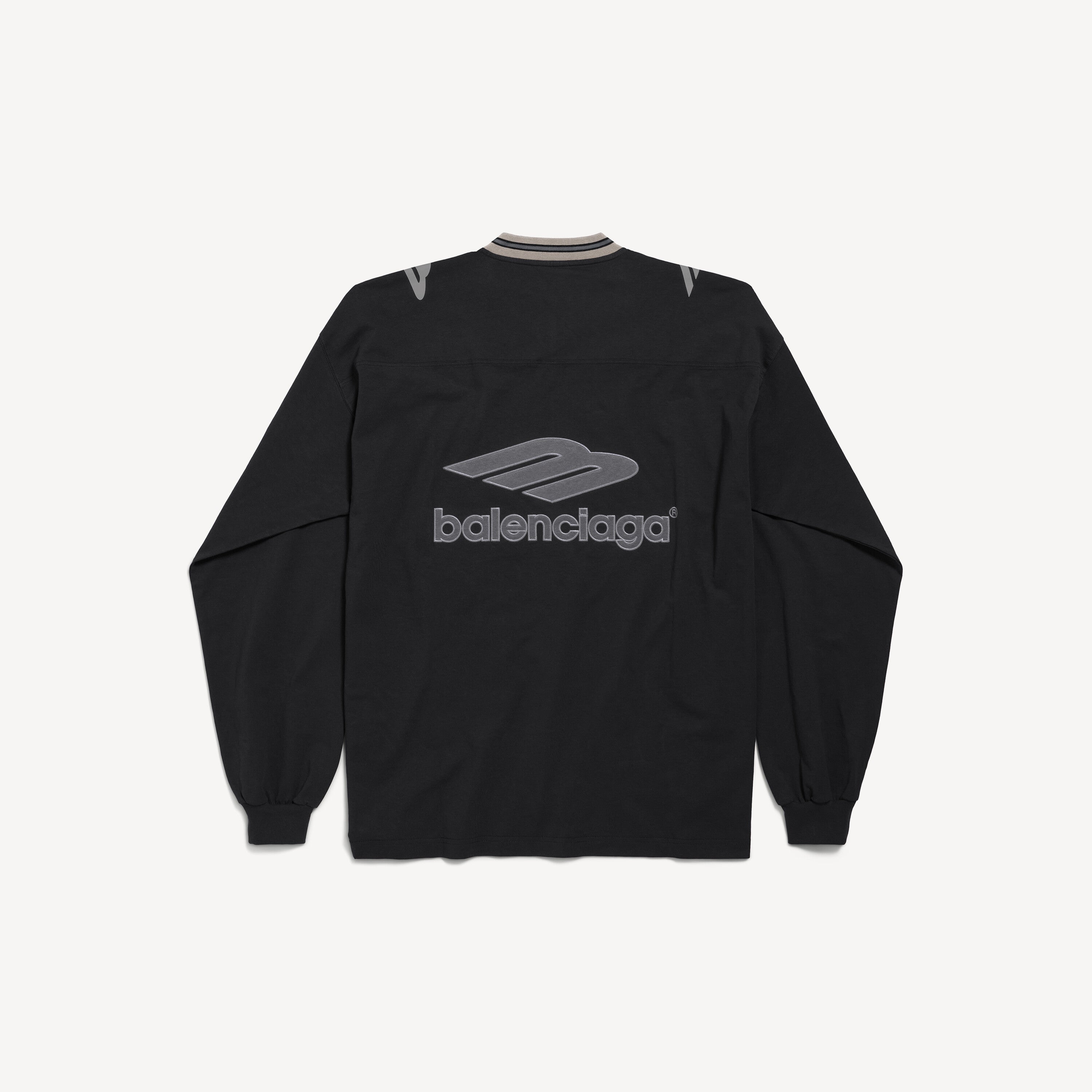 BALENCIAGA 3B FOOTBALL LONG SLEEVE V-NECK T-SHIRT