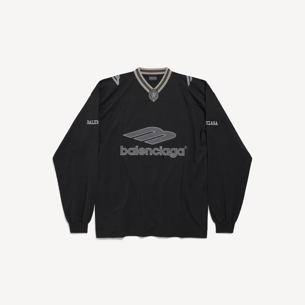 BALENCIAGA 3B FOOTBALL LONG SLEEVE V-NECK T-SHIRT