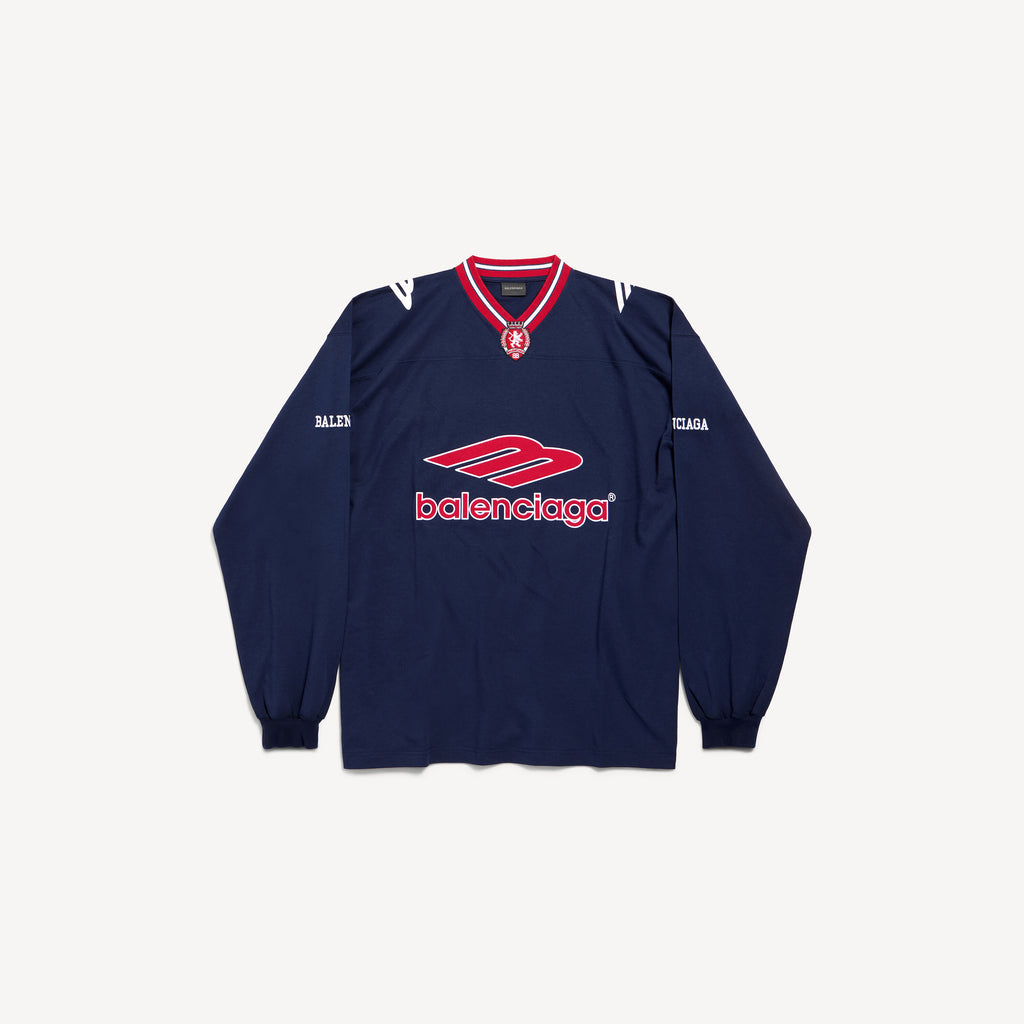 BALENCIAGA 3B FOOTBALL LONG SLEEVE V-NECK T-SHIRT