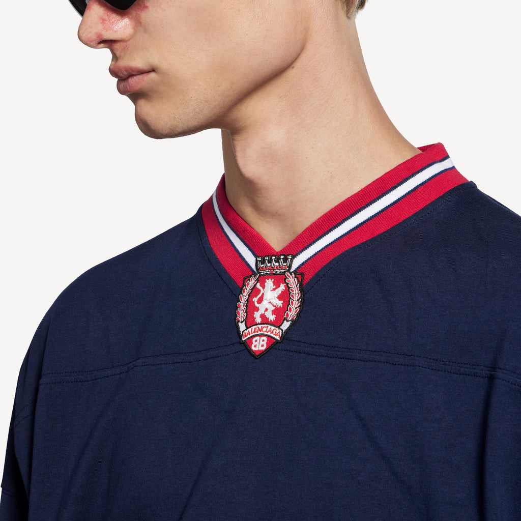 BALENCIAGA 3B FOOTBALL LONG SLEEVE V-NECK T-SHIRT