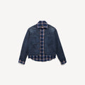 BALENCIAGA PATCHED SHIRT JACKET IN NAVY/DIRTY DARK BLUE