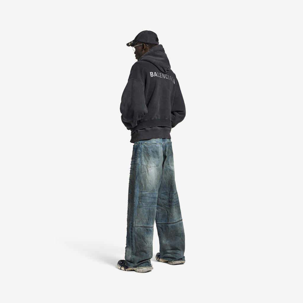 BALENCIAGA MINIMAL BAGGY PANTS IN DIRTY GREY/LIGHT BLUE