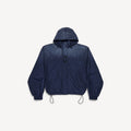 BALENCIAGA HOODED RAIN JACKET IN MARINE BLUE