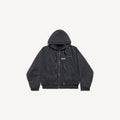 BALENCIAGA LAYERED ZIP-UP HOODIE IN FADED BLACK