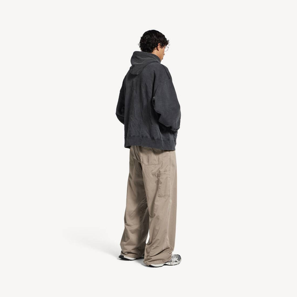 BALENCIAGA WASHED CRAYON LOOP OVERSIZED HOODIE IN WASHED BLACK/WHITE