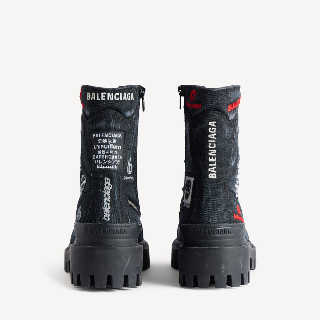BALENCIAGA COMBAT STRIKE BOOT IN BLACK