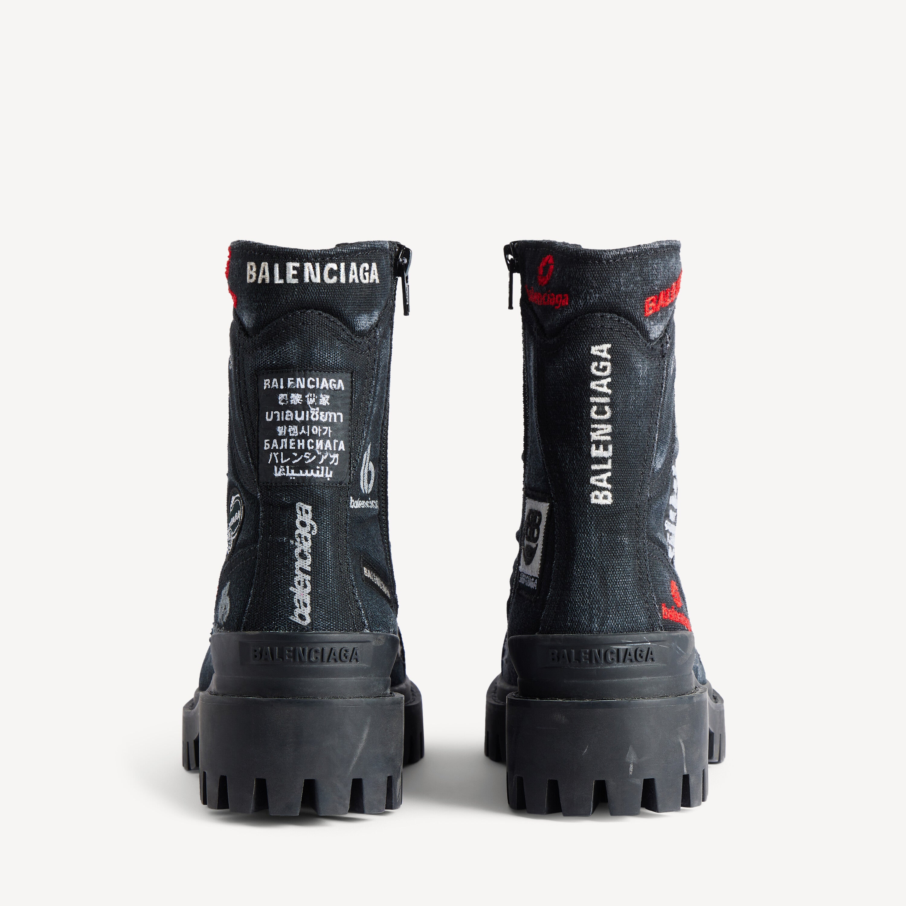 BALENCIAGA COMBAT STRIKE BOOT IN BLACK