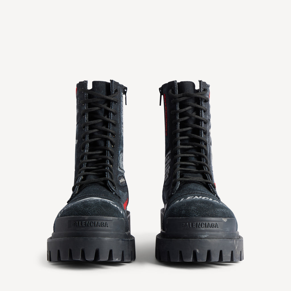 BALENCIAGA COMBAT STRIKE BOOT IN BLACK