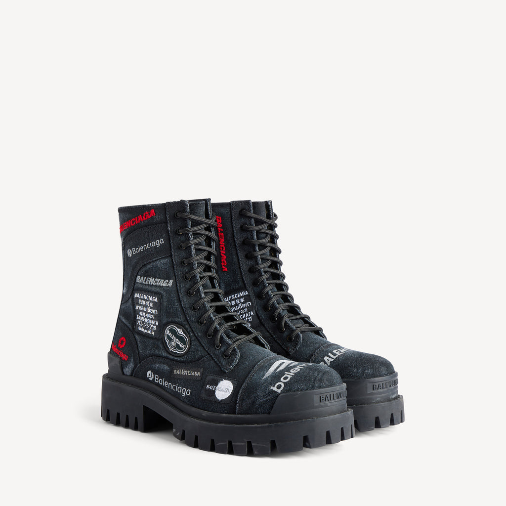 BALENCIAGA COMBAT STRIKE BOOT IN BLACK