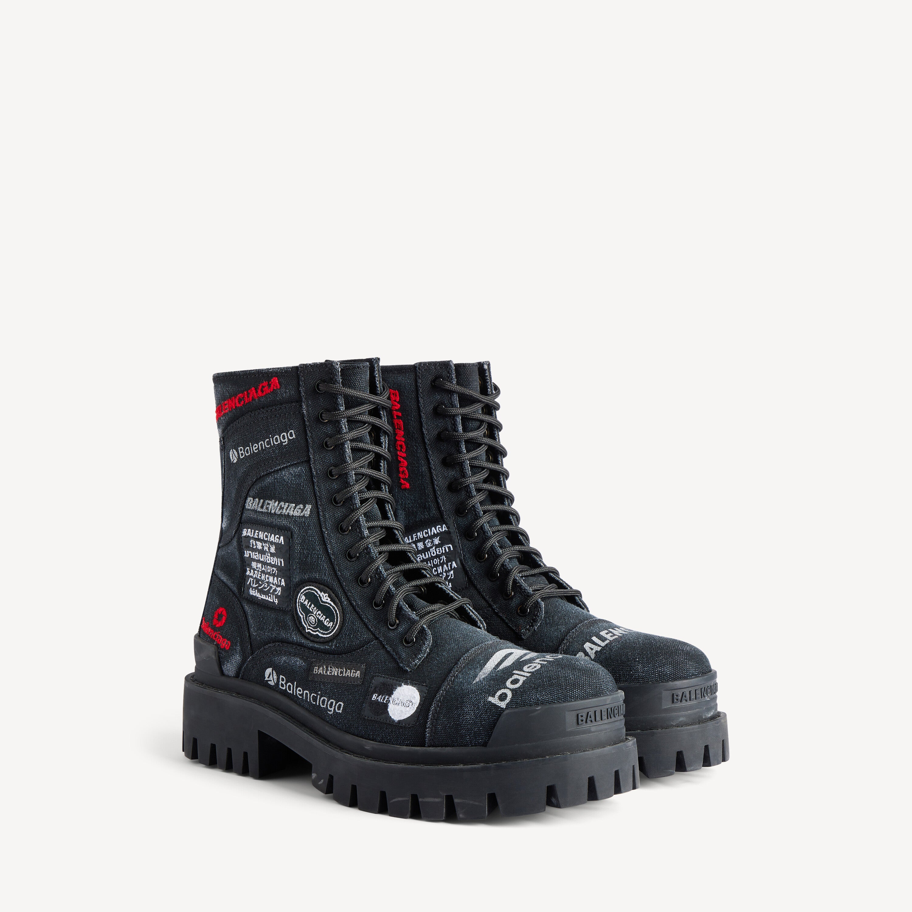 BALENCIAGA COMBAT STRIKE BOOT IN BLACK