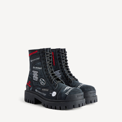 BALENCIAGA COMBAT STRIKE BOOT IN BLACK