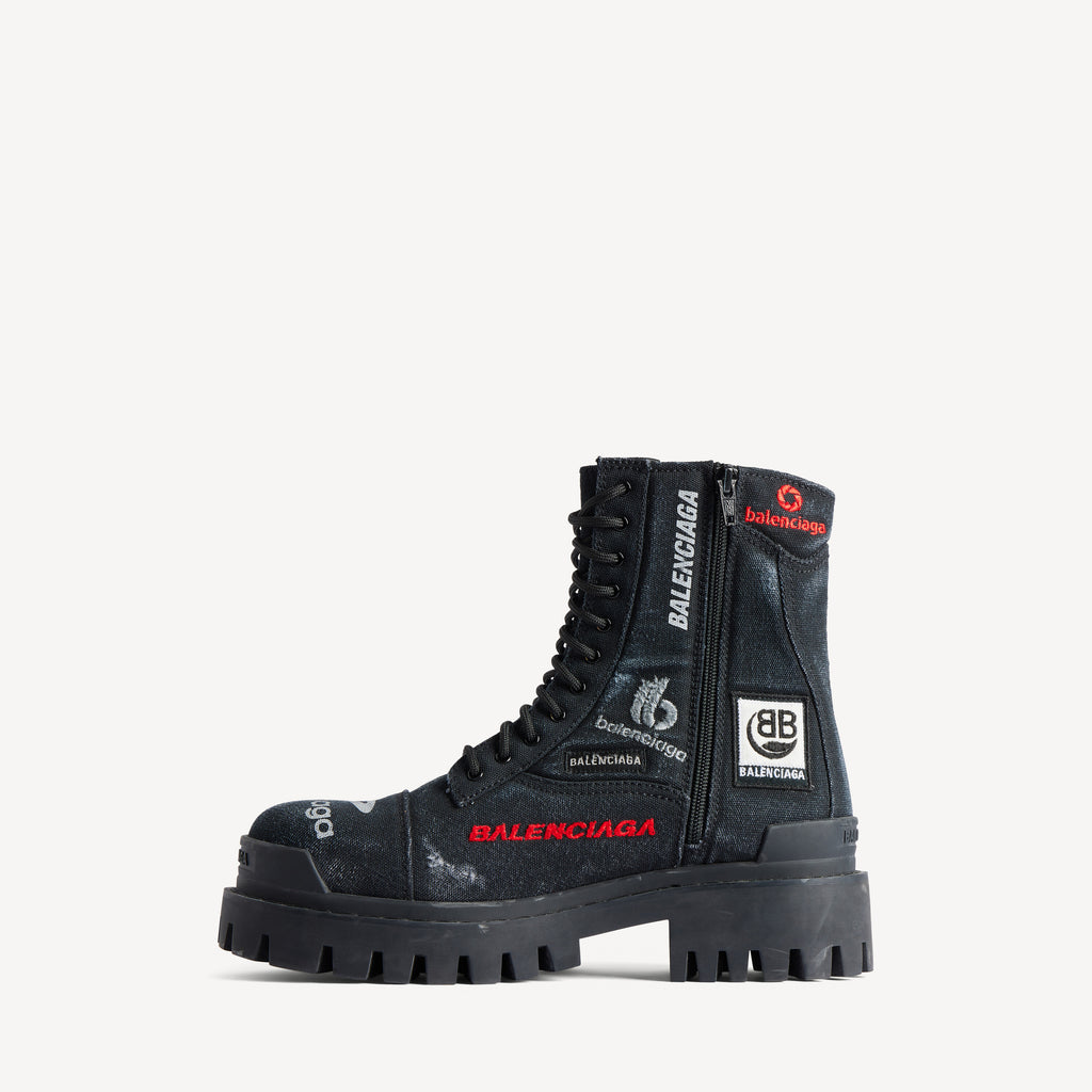 BALENCIAGA COMBAT STRIKE BOOT IN BLACK
