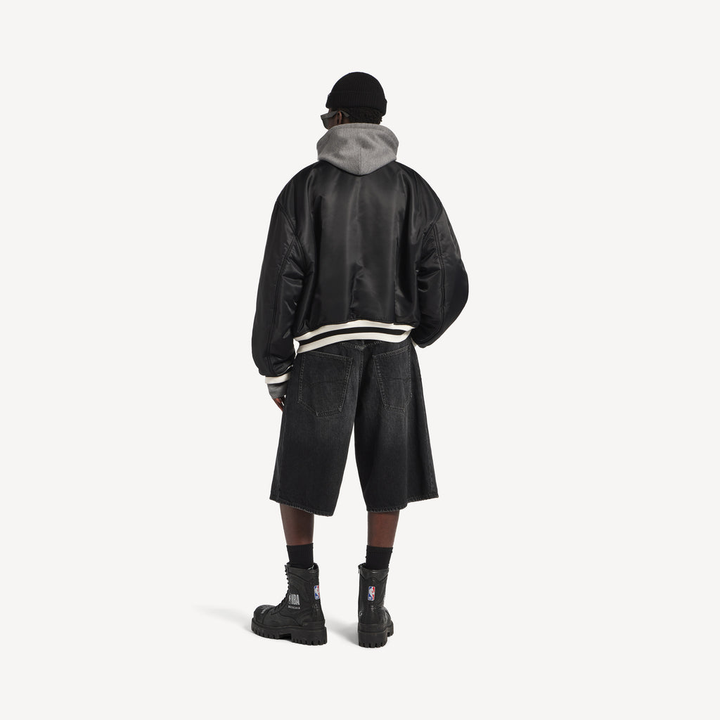 BALENCIAGA NBA COLLABORATION COACH JACKET IN BLACK