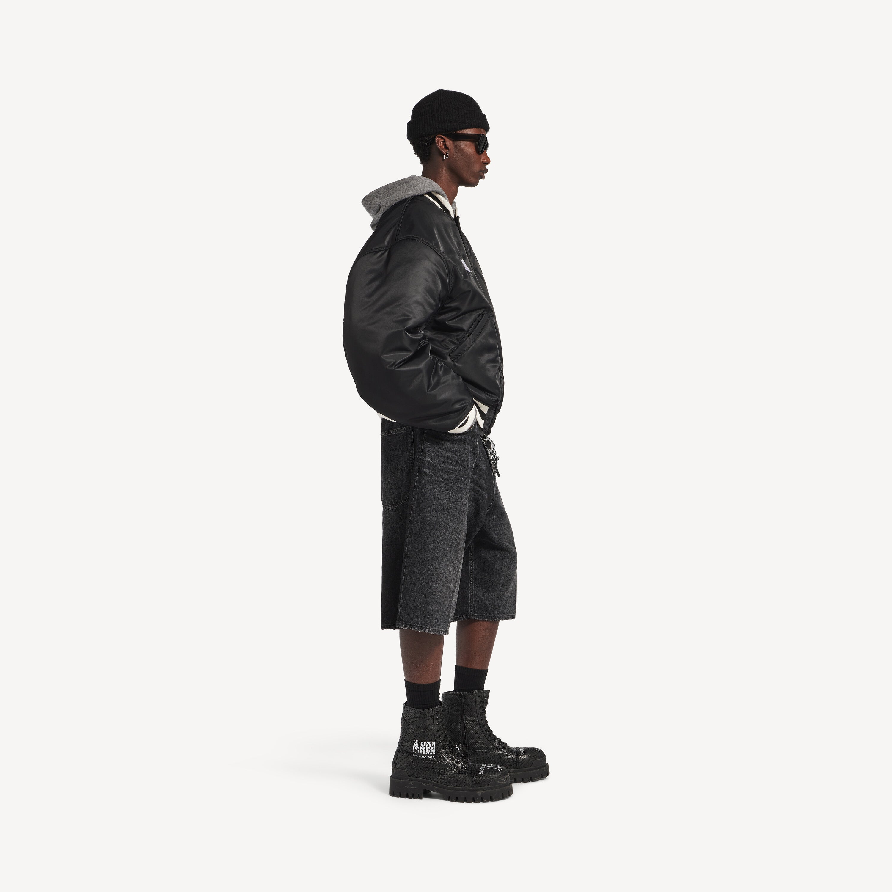 BALENCIAGA NBA COLLABORATION COACH JACKET IN BLACK