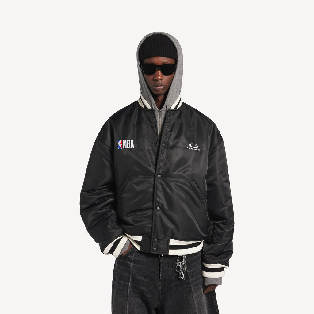 BALENCIAGA NBA COLLABORATION COACH JACKET IN BLACK