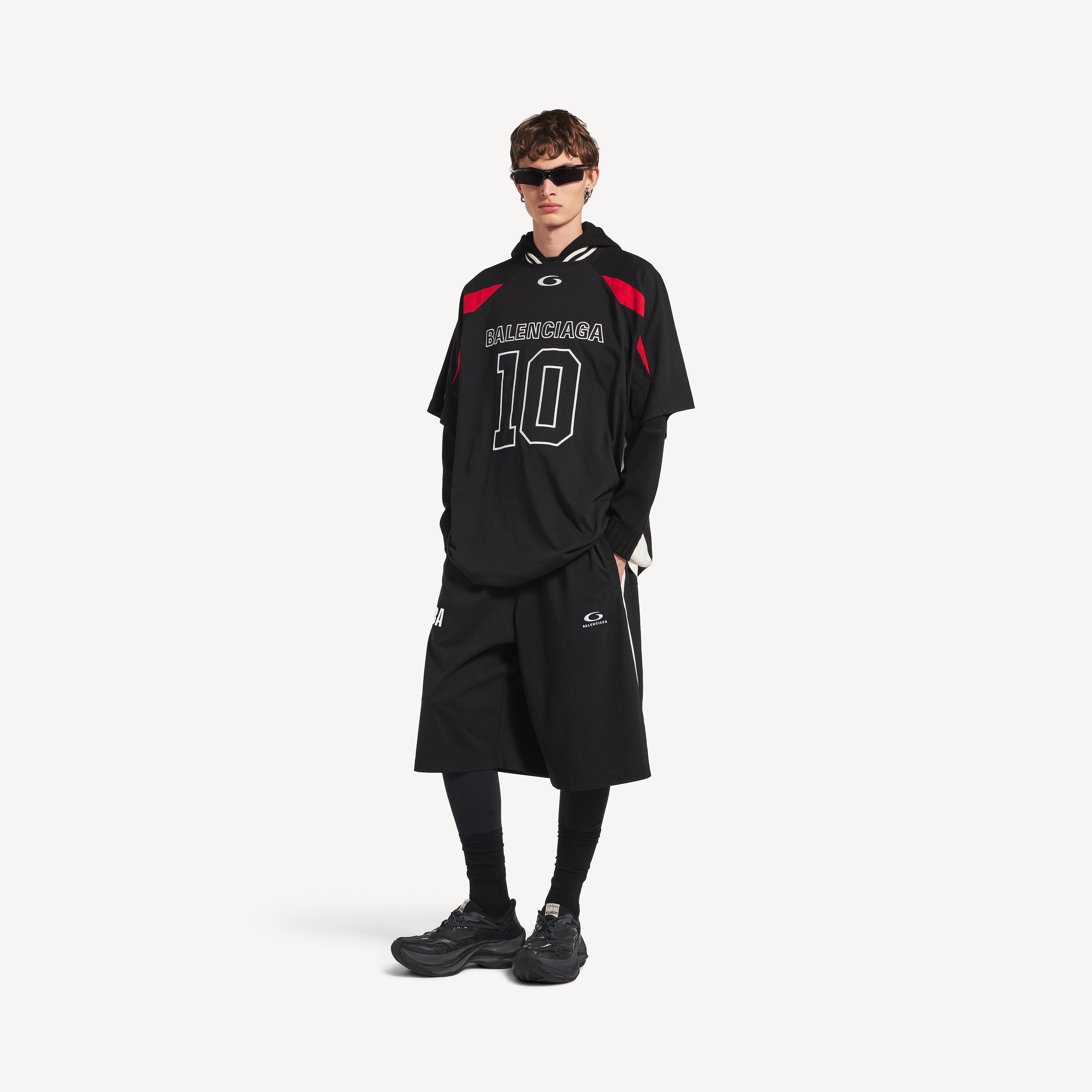 BALENCIAGA NBA COLLABORATION TRACKSUIT SHORTS “BLACK/WHITE”