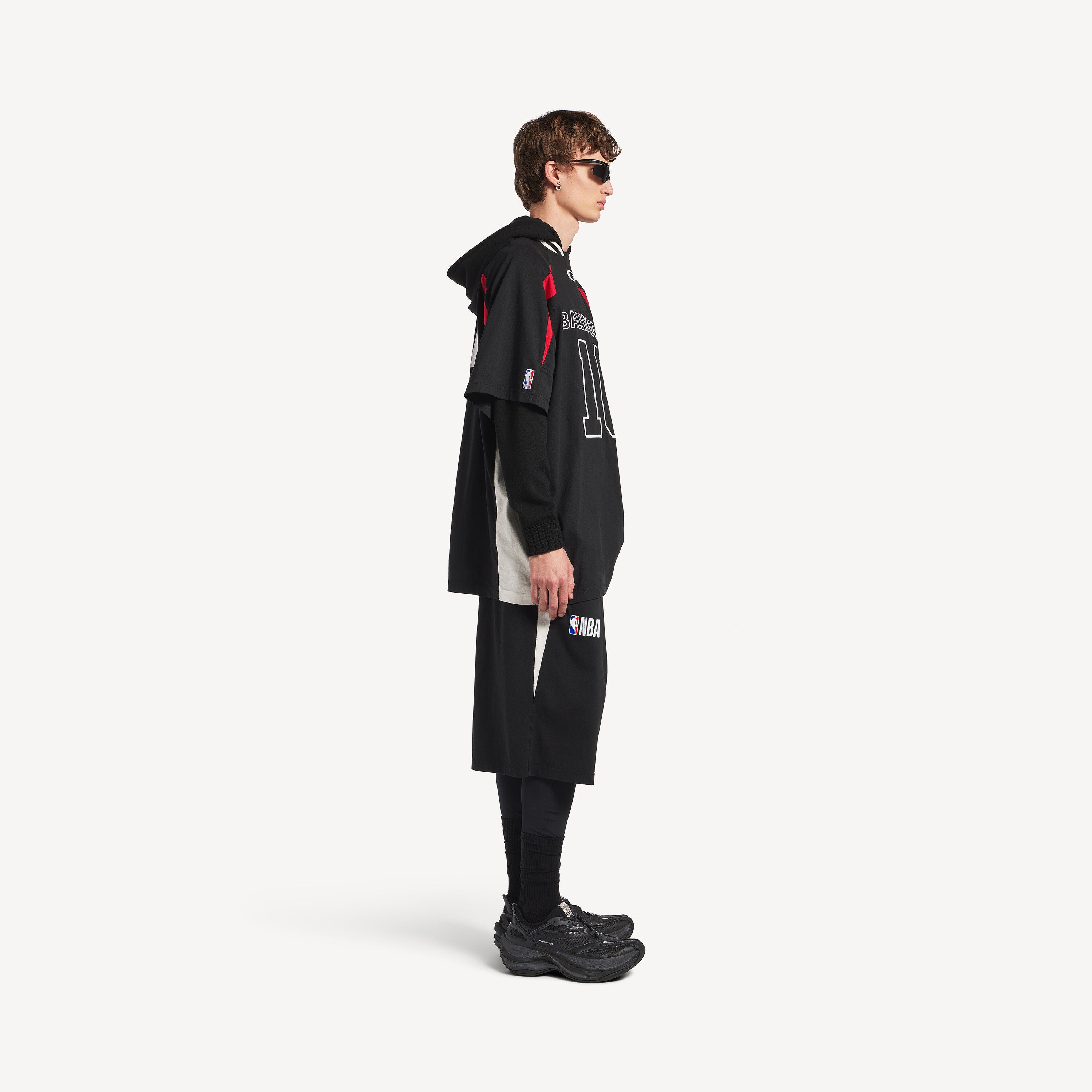 BALENCIAGA NBA COLLABORATION TRACKSUIT SHORTS “BLACK/WHITE”