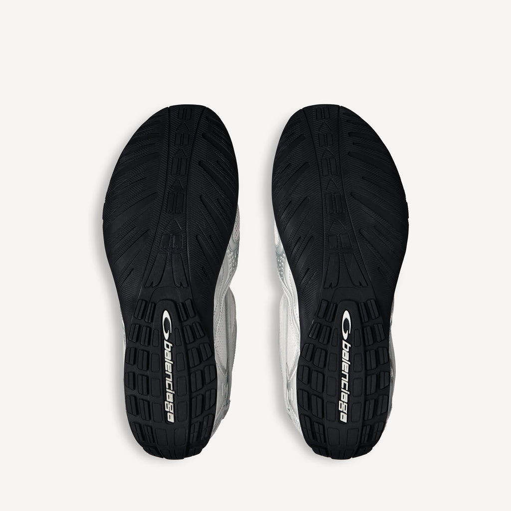 BALENCIAGA RADAR GRADIENT LINES SNEAKER IN WHITE/GREY/SILVER/BLACK/BLUE