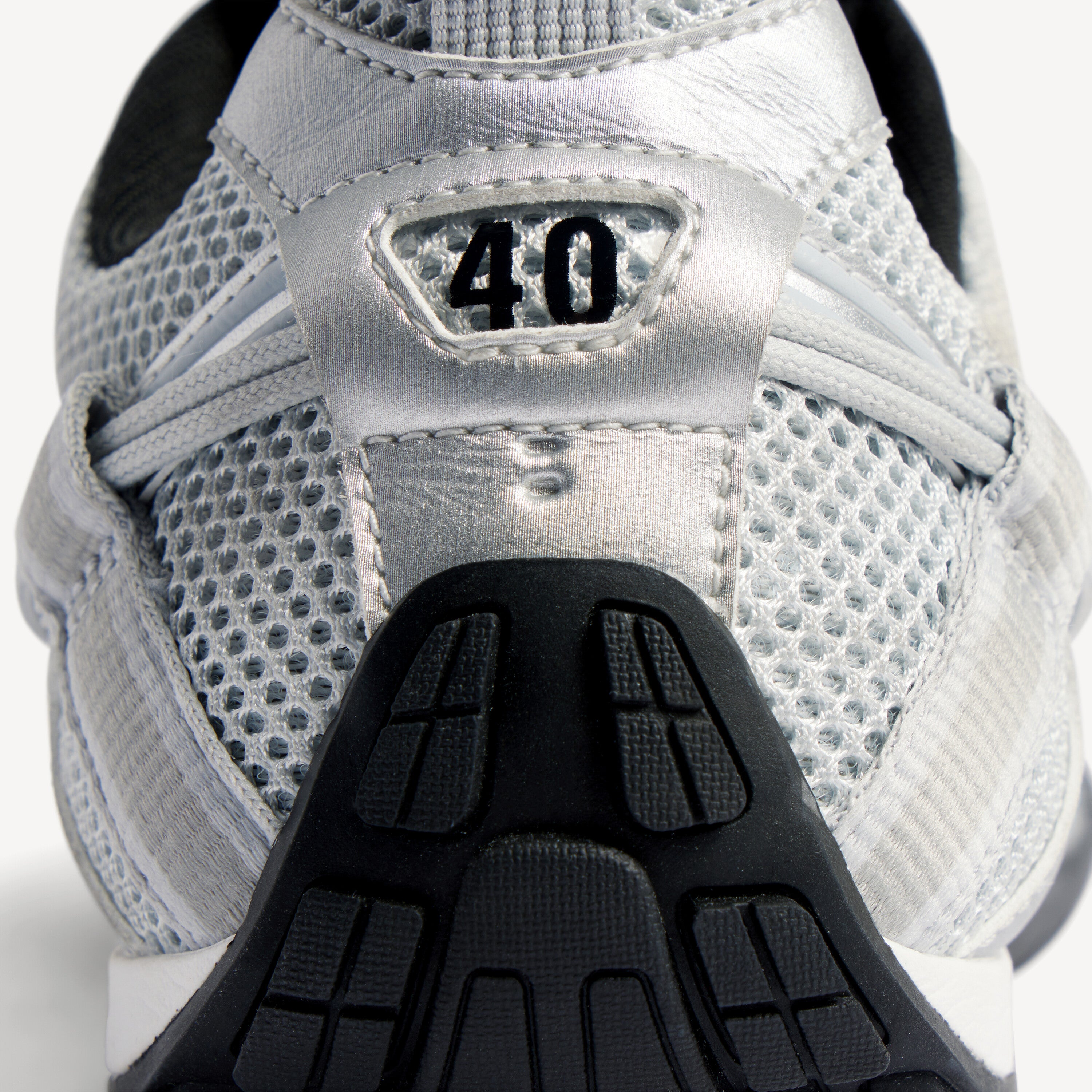 BALENCIAGA RADAR GRADIENT LINES SNEAKER IN WHITE/GREY/SILVER/BLACK/BLUE