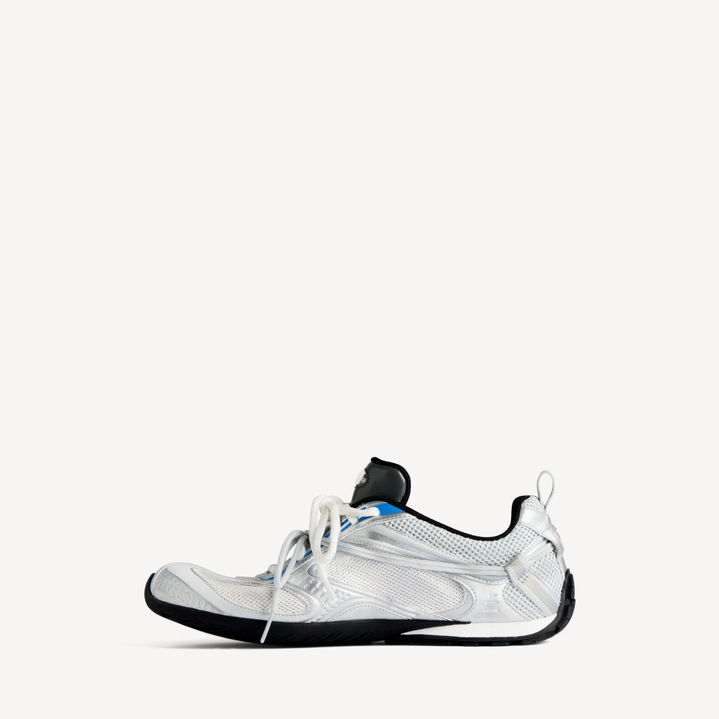 BALENCIAGA RADAR GRADIENT LINES SNEAKER IN WHITE/GREY/SILVER/BLACK/BLUE