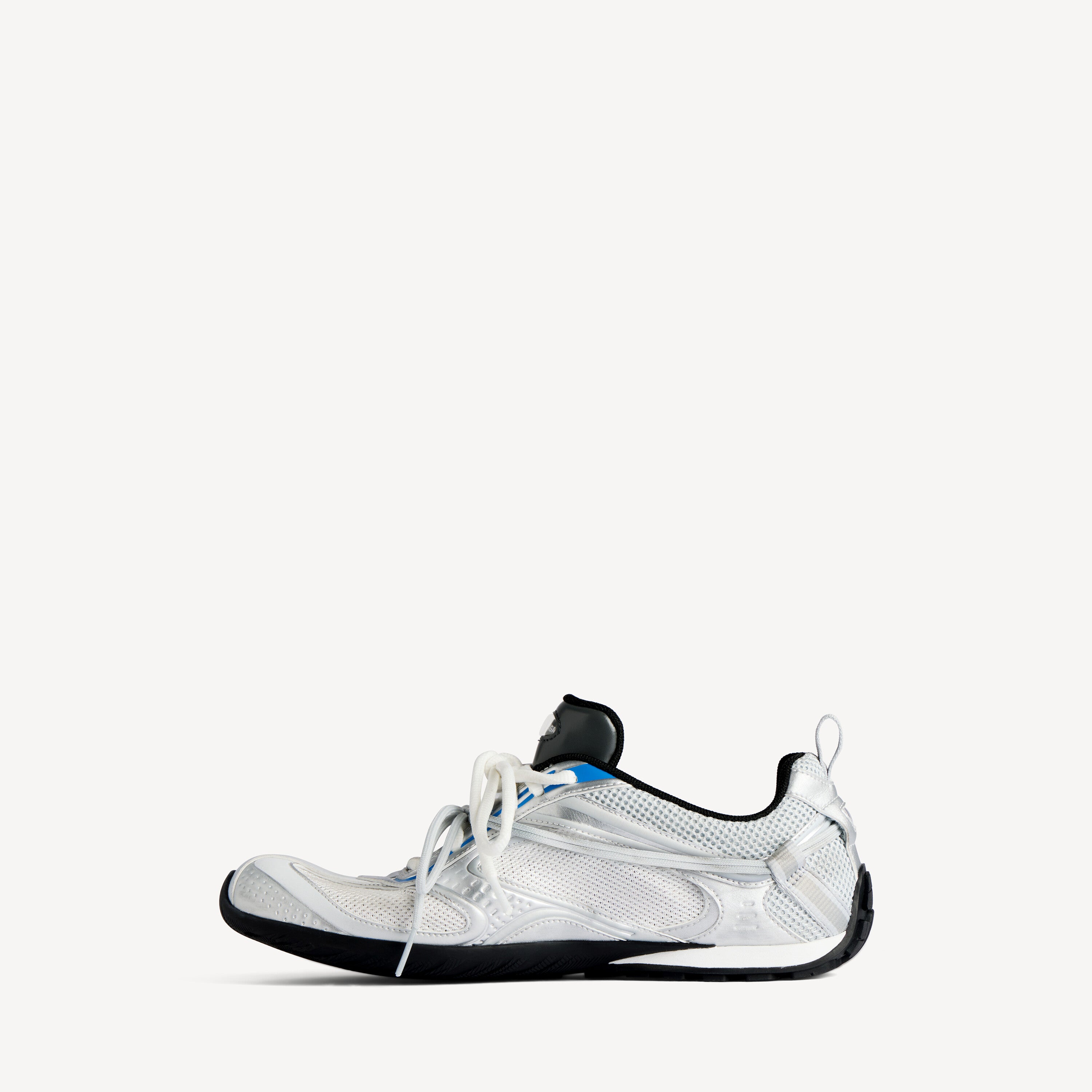 BALENCIAGA RADAR GRADIENT LINES SNEAKER IN WHITE/GREY/SILVER/BLACK/BLUE