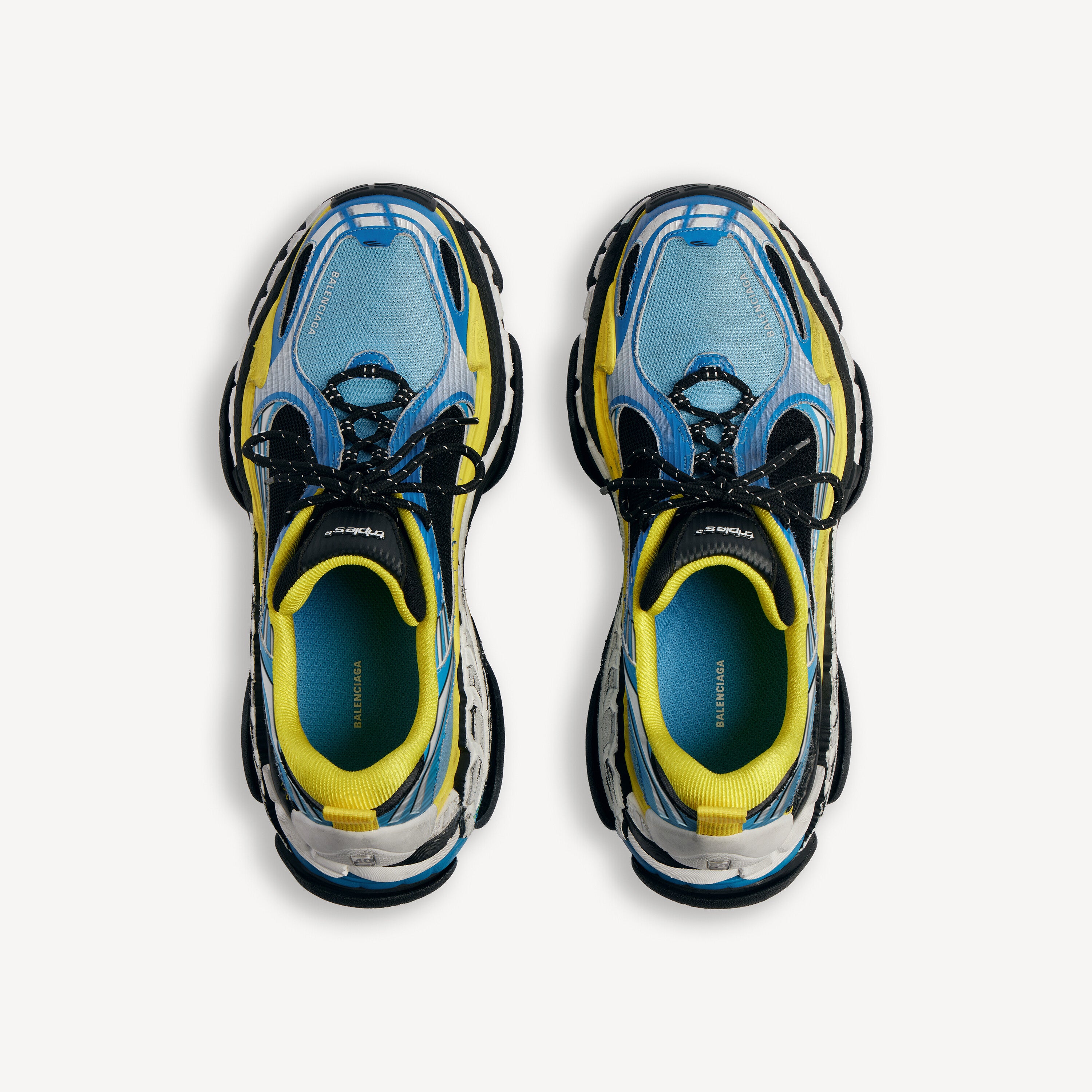 BALENCIAGA TRIPLE S.2 SNEAKER IN BLUE / WHITE / YELLOW