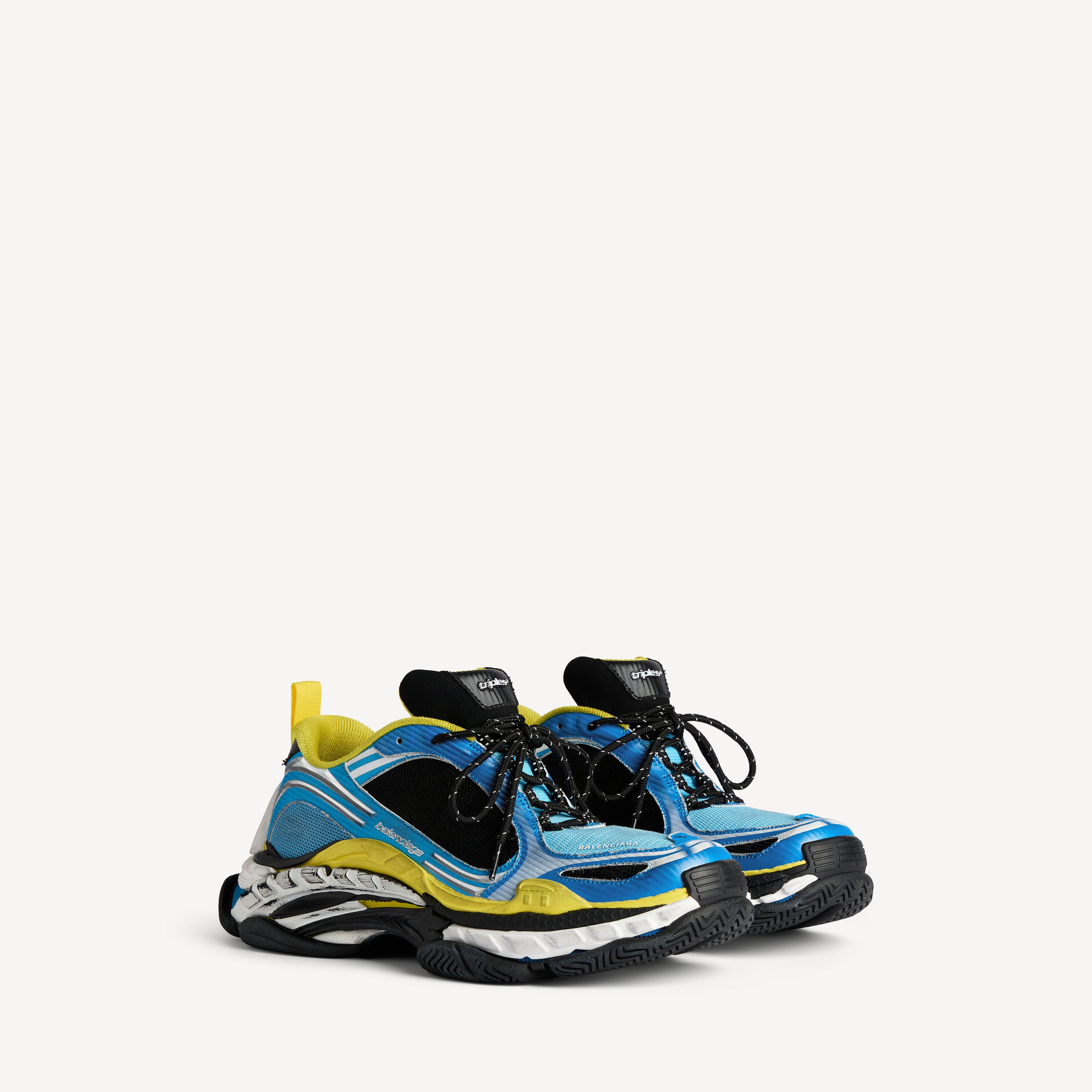BALENCIAGA TRIPLE S.2 SNEAKER IN BLUE / WHITE / YELLOW