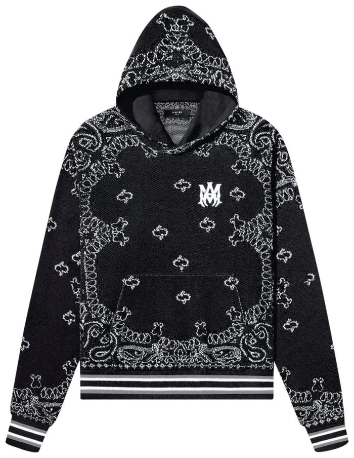 AMIRI BANDANA B-BALL HOODIE BLACK/GREY