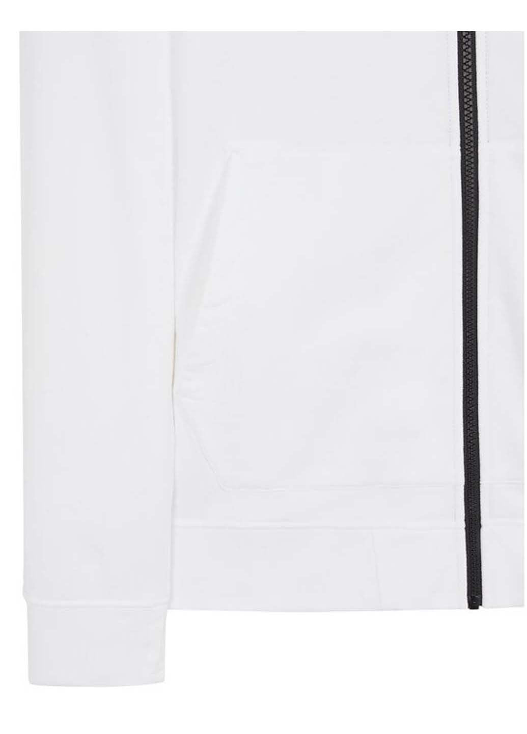 STONE ISLAND ZIP-UP HOODIE IN WHITE