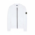 STONE ISLAND ZIP-UP HOODIE IN WHITE