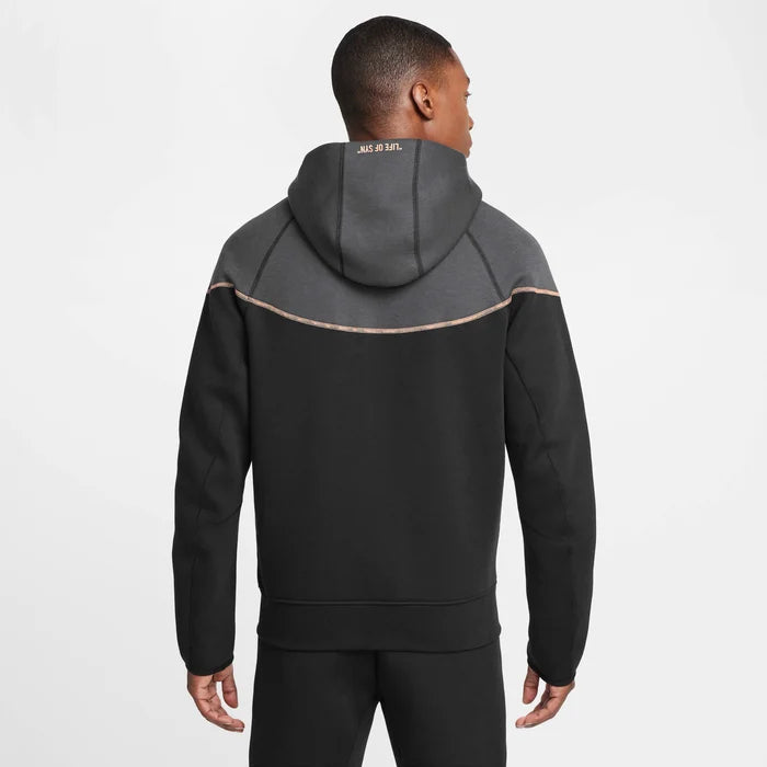 NIKE SPORTSWEAR X CENTRAL CEE TECH FLEECE FULL ZIP HOODIE 'BLACK/METALLIC RED BRONZE'