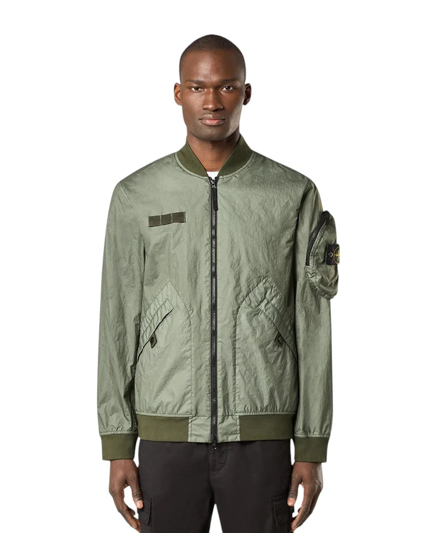 STONE ISLAND 25FW MEMBRANA 3L TC BOMBER JACKET SAGE GREEN
